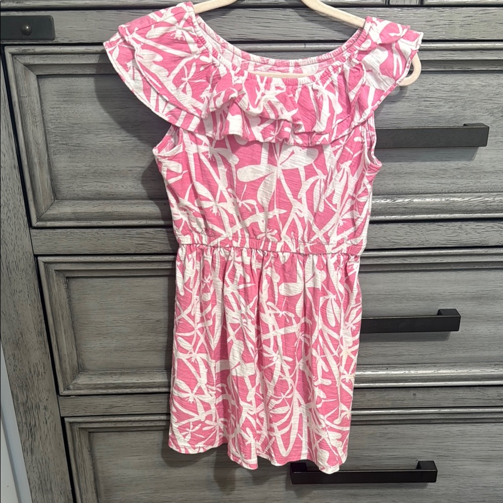 Lilly Pulitzer Pink and White Peplum Sundress